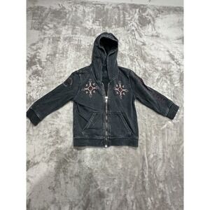 Affliction Hoodie Toddler Size 3T‎ Charcoal Gray Vintage Rare Full Zip Up EUC